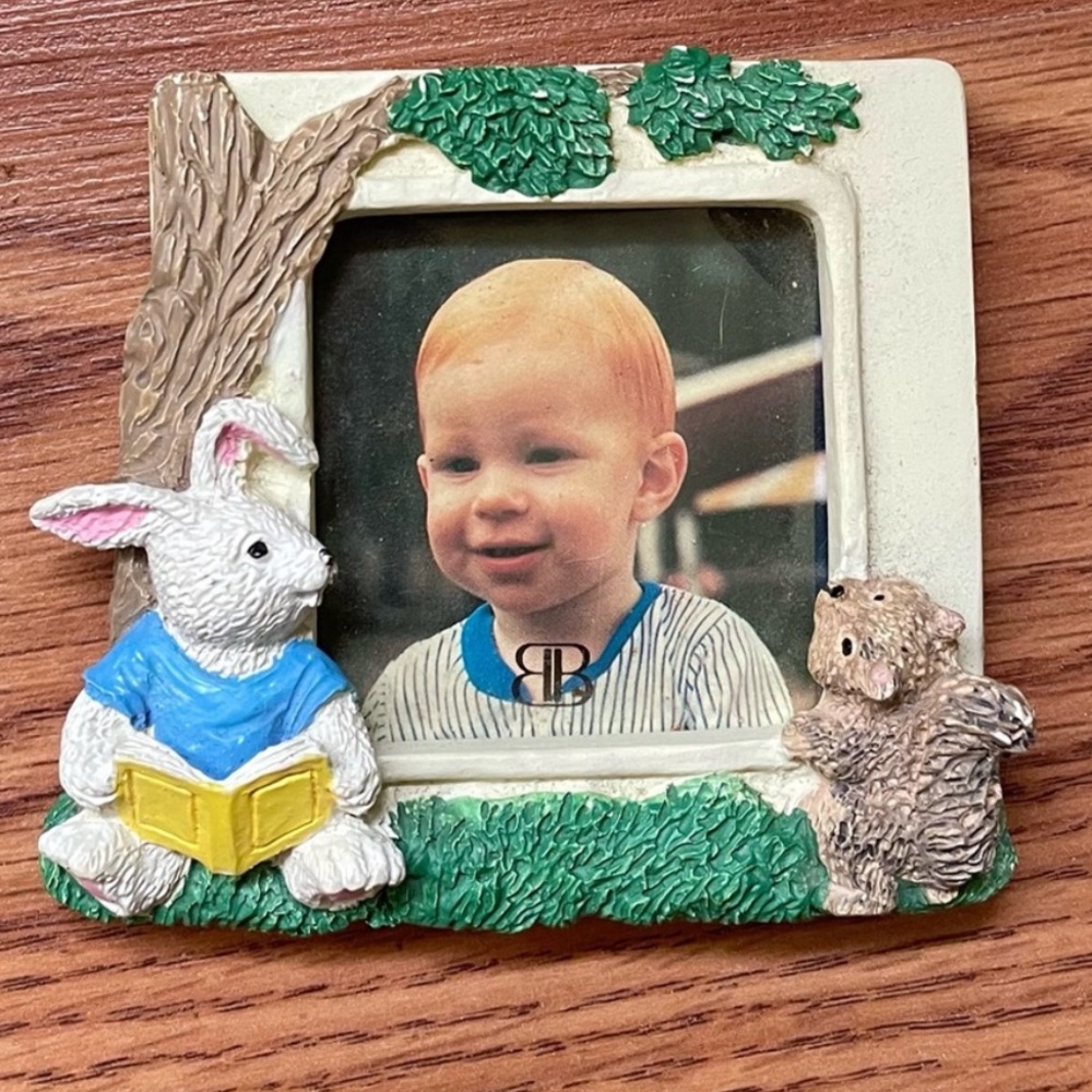 VTG Burnes of Boston Mini Handpainted Baby Picture Frame